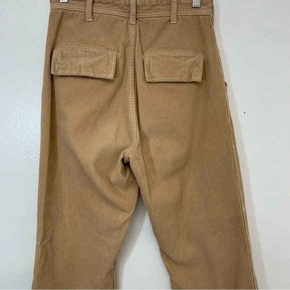 J Gait Corduroy Pants Woman Small  High Waist Straight Leg Pockets Cotton Beige - Picture 5 of 13